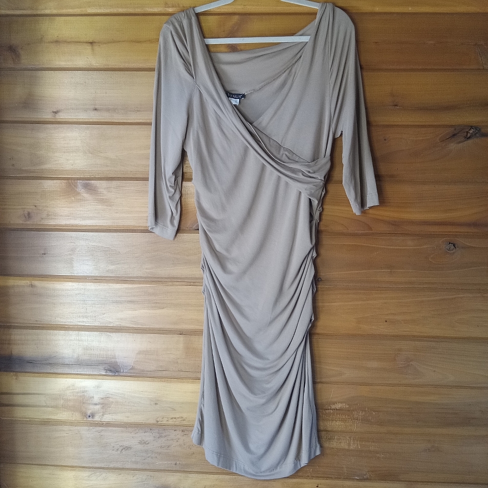 Venus Runched 3/4 Sleeve Bodycon Dress Size XL